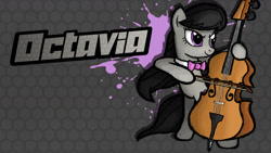 Size: 1600x900 | Tagged: safe, artist:thealjavis, derpibooru import, octavia melody, earth pony, pony, fighting is magic, g4, bipedal, cello, female, mare, musical instrument, solo