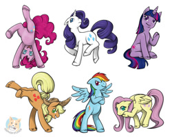 Size: 828x671 | Tagged: safe, artist:notjailbait, derpibooru import, applejack, fluttershy, pinkie pie, rainbow dash, rarity, twilight sparkle, unicorn twilight, earth pony, pegasus, pony, unicorn, g4, 2012, bipedal, crossed arms, female, mane six, mare, simple background, smiling, smirk, white background