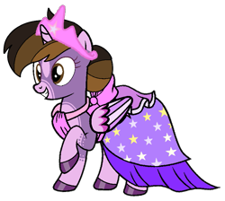 Size: 745x668 | Tagged: safe, artist:noi kincade, derpibooru import, oc, oc only, oc:princess kincade, alicorn, alicorn oc, clothes, dress, female, horn, jewelry, regalia, simple background, solo, transparent background, wings