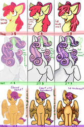 Size: 1980x3000 | Tagged: safe, artist:deadsmoke, derpibooru import, apple bloom, scootaloo, sweetie belle, earth pony, pegasus, unicorn, advertisement, apple bloom's bow, bow, commission info, cutie mark crusaders, hair bow, horn, magic, price sheet, simple background, telekinesis, white background