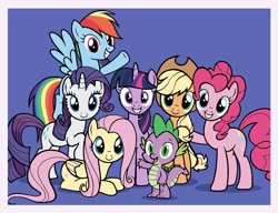 Size: 1688x1295 | Tagged: safe, artist:mariana10990, derpibooru import, applejack, fluttershy, pinkie pie, rainbow dash, rarity, spike, twilight sparkle, twilight sparkle (alicorn), alicorn, dragon, earth pony, pegasus, unicorn, g4, season 4, twilight's kingdom, budge studios, cute, dashabetes, diapinkes, horn, jackabetes, mane seven, mane six, my little pony color by magic, raribetes, shyabetes, spikabetes, twiabetes, wingless spike