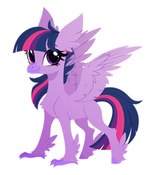 Size: 2420x2835 | Tagged: safe, artist:belka-sempai, derpibooru import, part of a set, twilight sparkle, classical hippogriff, hippogriff, g4, classical hippogriffied, commission, cute, female, hippogriffied, simple background, smiling, solo, species swap, spread wings, transparent background, twiabetes, wings, ych result