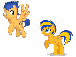 Size: 1316x977 | Tagged: safe, artist:mlpfan3991, artist:osipush, derpibooru import, flash sentry, oc, oc:flare spark, pegasus, g4, cousins, duo, duo male and female, female, male, simple background, transparent background