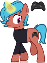 Size: 3072x4096 | Tagged: safe, derpibooru import, oc, oc only, oc:onix zephyrus, pony, unicorn, black shirt, bracelet, clothes, collared shirt, horn, jewelry, looking back, pink eyes, raised leg, red coat, reflection, shirt, shy, simple background, solo, standing, standing on three hooves, teal mane, teal tail, teenager, unicorn oc, white background