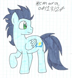 Size: 1014x1098 | Tagged: safe, artist:cmara, derpibooru import, soarin', pegasus, g4, graph paper, male, solo, traditional art