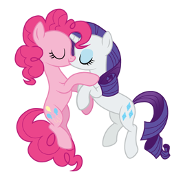 Size: 1638x1638 | Tagged: safe, artist:arina-gremyako, artist:sproutscoutotp, derpibooru import, pinkie pie, rarity, earth pony, pony, unicorn, g4, base used, duo, duo female, eyes closed, female, horn, kiss on the lips, kissing, lesbian, mare, raripie, shipping, simple background, transparent background