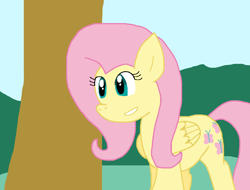 Size: 1146x872 | Tagged: safe, artist:cmara, derpibooru import, fluttershy, pegasus, g4, female, solo, tree