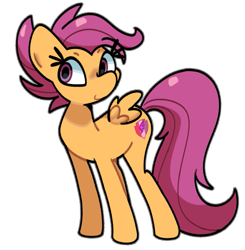 Size: 883x900 | Tagged: safe, artist:kindakismet, derpibooru import, scootaloo, pegasus, pony, g4, older, older scootaloo, simple background, smiling, solo, transparent background