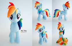 Size: 2000x1278 | Tagged: safe, artist:meplushyou, derpibooru import, rainbow dash, pony, food, irl, mango, photo, plushie, solo