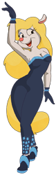 Size: 717x2212 | Tagged: safe, artist:looklike7310, derpibooru import, rarity, anthro, better together, equestria girls, g4, the other side, animaniacs, armpits, barely eqg related, blonde, clothes, cosplay, costume, diamond, female, gloves, looking at someone, minerva mink, mink, pose, sexy, shoes, simple background, solo, transparent background