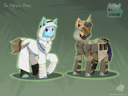 Size: 1600x1200 | Tagged: safe, artist:willoillo, derpibooru import, earth pony, unicorn, fallout equestria, fanfic:fallout equestria burdens, commission, concept art, fanfic art, full body, horn