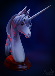 Size: 1166x1600 | Tagged: safe, artist:sunny way, derpibooru import, horse, unicorn, 3d, 3d render, amalthea, art, artwork, blender, bust, craft, digital art, female, feral, figurine, head, horn, lady amalthea, nomad sculpt, render, sculpture, solo, statue, the last unicorn, zbrush