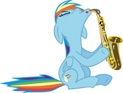 Size: 900x681 | Tagged: safe, artist:hombre0, derpibooru import, rainbow dash, pegasus, pony, g4, female, funny, funny face, mare, musical instrument, saxophone, simple background, solo, transparent background