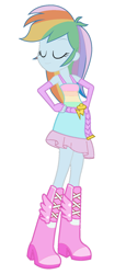 Size: 1152x2496 | Tagged: safe, artist:eqgrp-firefly, derpibooru import, rainbow dash, equestria girls, g4, boots, clothes, dress, fall formal outfits, high heel boots, recolor, shoes, simple background, solo, white background