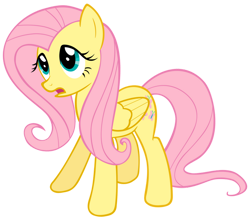 Size: 900x791 | Tagged: safe, artist:theawkwardstage, derpibooru import, fluttershy, pegasus, pony, g4, female, folded wings, mare, open mouth, simple background, solo, transparent background, vector, wings