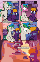 Size: 1920x2948 | Tagged: safe, artist:alexdti, derpibooru import, oc, oc only, oc:purple creativity, oc:star logic, pegasus, pony, unicorn, comic:quest for friendship retold, blushing, blushing profusely, glasses, horn