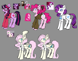 Size: 2080x1636 | Tagged: safe, artist:maxis_da_hades, derpibooru import, fluttershy, pinkie pie, rarity, twilight sparkle, twilight sparkle (alicorn), alicorn, pegasus, pony, unicorn, g4, bow, breasts, delicious flat chest, doodle, flattershy, horn, my little dream journal, screencap reference, small breasts, yume nikki