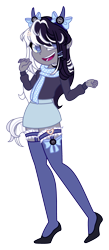 Size: 1792x4093 | Tagged: safe, artist:tsukikage-bloodrage, derpibooru import, oc, oc:oreo cream, equestria girls, g4, clothes, female, scarf, simple background, skirt, socks, solo, sweater, transparent background