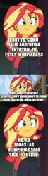 Size: 500x1827 | Tagged: safe, derpibooru import, edit, edited screencap, screencap, sunset shimmer, human, equestria girls, g4, argentina, comic, football, human sunset, olympics, screencap comic, self paradox, self ponidox, spanish, sports, summer olympics, translated in the description