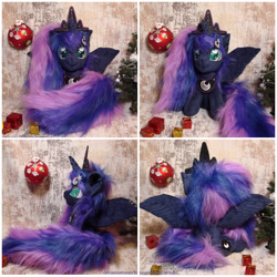 Size: 2000x2000 | Tagged: safe, artist:1stastrastudio, derpibooru import, princess luna, pony, chibi, heart, heart eyes, irl, ornament, photo, plushie, present, solo, wingding eyes