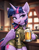 Size: 800x1024 | Tagged: safe, ai content, derpibooru import, generator:pony diffusion v6 xl, generator:stable diffusion, machine learning generated, twilight sparkle, twilight sparkle (alicorn), alicorn, semi-anthro, g4, alcohol, beer, beer mug, blush lines, blushing, collar, ear piercing, female, glass, looking at you, mare, military uniform, open mouth, open smile, piercing, prompter:thelight3d, sitting, smiling, smiling at you, solo, wide hips