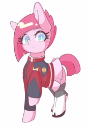 Size: 2894x4093 | Tagged: safe, artist:sc_kis_rko, derpibooru import, pinkie pie, earth pony, pony, clothes, gundam, gundam seed, military uniform, simple background, solo, uniform, white background, zaft uniform