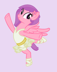 Size: 639x817 | Tagged: safe, artist:brightstar40k, derpibooru import, oc, oc only, oc:dianthus, pegasus, pony, ballerina, purple background, simple background, solo