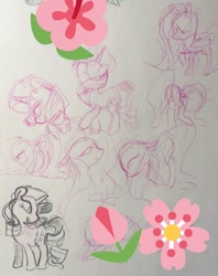 Size: 1013x1280 | Tagged: safe, artist:heartlurch, derpibooru import, fluttershy, rarity, pegasus, pony, unicorn, g4, duo, duo female, female, flower, horn, traditional art