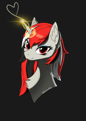 Size: 2480x3508 | Tagged: safe, derpibooru import, oc, oc only, bust, glowing, glowing horn, horn, shutterglisten