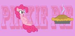 Size: 900x438 | Tagged: safe, artist:ryanthebrony, derpibooru import, pinkie pie, earth pony, pony, g4, female, food, mare, open mouth, open smile, pie, smiling