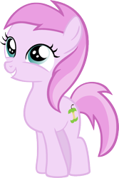 Size: 496x741 | Tagged: safe, artist:jaybugjimmies, derpibooru import, piña colada, earth pony, pony, call of the cutie, g4, season 1, awwpplecore, cute, female, filly, foal, grin, piña cutelada, simple background, smiling, solo, transparent background, vector