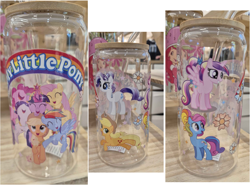 Size: 4803x3549 | Tagged: safe, artist:tzolkine, derpibooru import, applejack, fluttershy, pinkie pie, princess cadance, rainbow dash, rainbow dash (g3), rarity, twilight sparkle, alicorn, earth pony, pegasus, pony, unicorn, g3, g4, art project, australia, big crown thingy, bootleg, bottle, element of generosity, element of honesty, element of kindness, element of laughter, element of loyalty, element of magic, elements of harmony, flower, g3 to g4, generation leap, horn, irl, jewelry, mane six, merchandise, my little pony logo, photo, rainbow, regalia, strawberry shortcake, strawberry shortcake (character), vector used