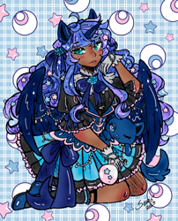 Size: 2000x2474 | Tagged: safe, artist:seuris1, derpibooru import, princess luna, alicorn, anthro, human, equestria girls, g4, luna eclipsed, adorozatorumary, humanized, lolita fashion, sanrio, solo