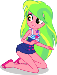 Size: 1280x1668 | Tagged: safe, artist:dustinwatsongkx, derpibooru import, lemon zest, human, equestria girls, g4, clothes, cute, one-piece swimsuit, sandals, sci-twi swimsuit, simple background, solo, swimsuit, transparent background, vector, zestabetes