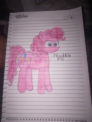 Size: 3456x4608 | Tagged: safe, artist:camil-ferret, derpibooru import, pinkie pie, earth pony, g4, drawing, female, solo, traditional art