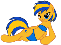 Size: 5138x3772 | Tagged: safe, artist:ejlightning007arts, derpibooru import, oc, oc only, oc:flare spark, pegasus, pony, bikini, blue bikini, clothes, female, mare, pegasus oc, simple background, solo, swimsuit, transparent background, vector