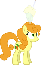 Size: 1024x1636 | Tagged: safe, artist:jessicat0, derpibooru import, carrot top, golden harvest, earth pony, pony, g4, mmmystery on the friendship express, .svg available, drink, female, mare, milkshake, simple background, solo, transparent background, vector