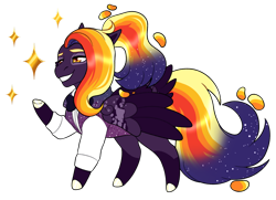 Size: 1280x926 | Tagged: safe, artist:malinraf1615, derpibooru import, oc, oc only, oc:cosmopolitan, pegasus, pony, chibi, clothes, colored wings, commission, female, mare, simple background, solo, transparent background, two toned wings, wings