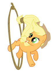 Size: 900x1233 | Tagged: safe, artist:jaelachan, derpibooru import, applejack, earth pony, pony, g4, applejack's hat, clothes, cowboy hat, female, hat, lasso, mare, prehensile tail, rope, simple background, solo, tail, transparent background, vector