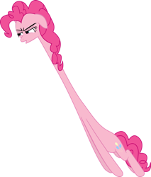 Size: 900x1054 | Tagged: safe, artist:jessicat0, derpibooru import, pinkie pie, earth pony, pony, g4, .svg available, cartoon physics, female, giraffe pie, long neck, mare, necc, pinkie being pinkie, pinkie physics, ponies are stretchy, simple background, solo, transparent background, vector