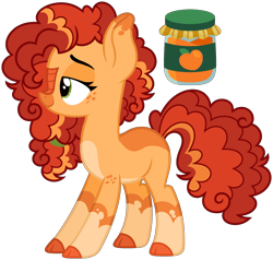 Size: 1807x1717 | Tagged: safe, artist:strawberry-spritz, derpibooru import, oc, hybrid, kirin, female, interspecies offspring, magical lesbian spawn, offspring, parent:applejack, parent:autumn blaze, parents:autumnjack, simple background, solo, transparent background