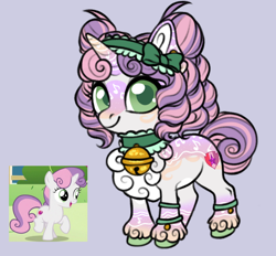 Size: 1280x1187 | Tagged: safe, artist:malinraf1615, derpibooru import, sweetie belle, oc, pony, alternate design, bell, bell collar, collar, solo