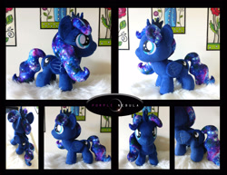 Size: 3300x2550 | Tagged: safe, artist:purplenebulastudios, derpibooru import, princess luna, pony, ethereal mane, female, filly, foal, irl, photo, plushie, solo, woona, younger