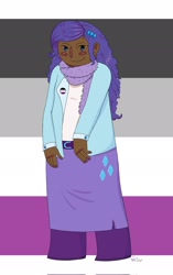 Size: 1290x2048 | Tagged: safe, artist:crynaibu, rarity, human, asexual, humanized, pride, pride flag, solo