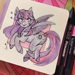 Size: 1048x1048 | Tagged: safe, artist:seuris1, derpibooru import, twilight sparkle, twilight sparkle (alicorn), alicorn, pony, butt, female, mare, plot, solo, traditional art