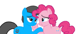 Size: 2939x1319 | Tagged: safe, artist:williamtheofficial, derpibooru import, pinkie pie, oc, oc:william, earth pony, g4, canon x oc, female, male, shipping, simple background, straight, transparent background