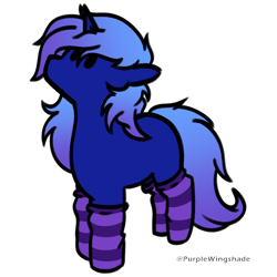 Size: 3000x3000 | Tagged: safe, artist:purple wingshade, derpibooru import, part of a set, oc, oc only, oc:polaris, pony, unicorn, clothes, horn, simple background, socks, solo, striped socks, transparent background