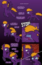 Size: 1920x2948 | Tagged: safe, artist:alexdti, derpibooru import, oc, oc only, oc:dark purple, oc:purple creativity, pegasus, pony, comic:quest for friendship retold, duo, glasses, gradient background, r63 paradox