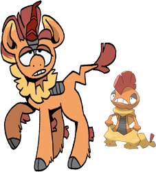 Size: 807x890 | Tagged: safe, artist:msponies, derpibooru import, kirin, g4, kirin-ified, pokémon, scrafty, simple background, solo, species swap, transparent background