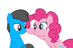 Size: 3136x2064 | Tagged: safe, artist:williamtheofficial, derpibooru import, pinkie pie, oc, oc:william, earth pony, g4, boop, duo, duo male and female, female, male, simple background, transparent background